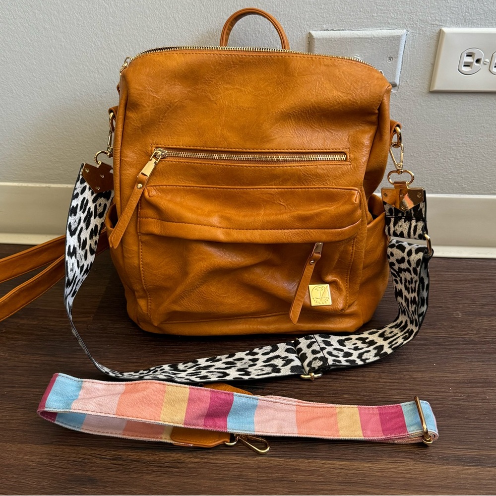 Pink Cove | Dawn Cognac Backpack Handbag Purse